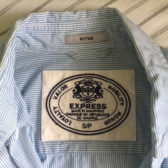 Light blue and white pin striped button down shirt - Picture 5 of 5